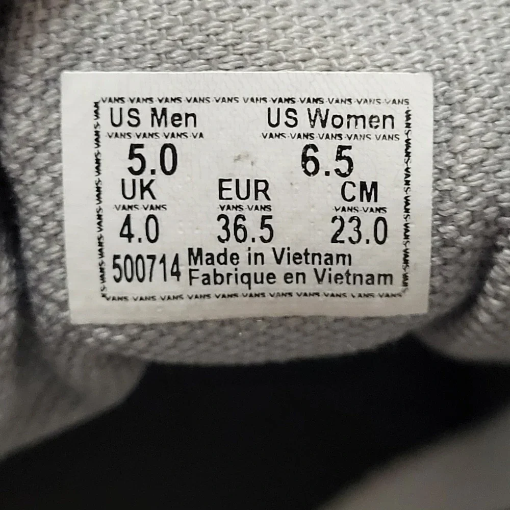 Vans Old Skool Gray Canvas Low Top Skate Shoes Womens 6.5 Casual Classic Basic